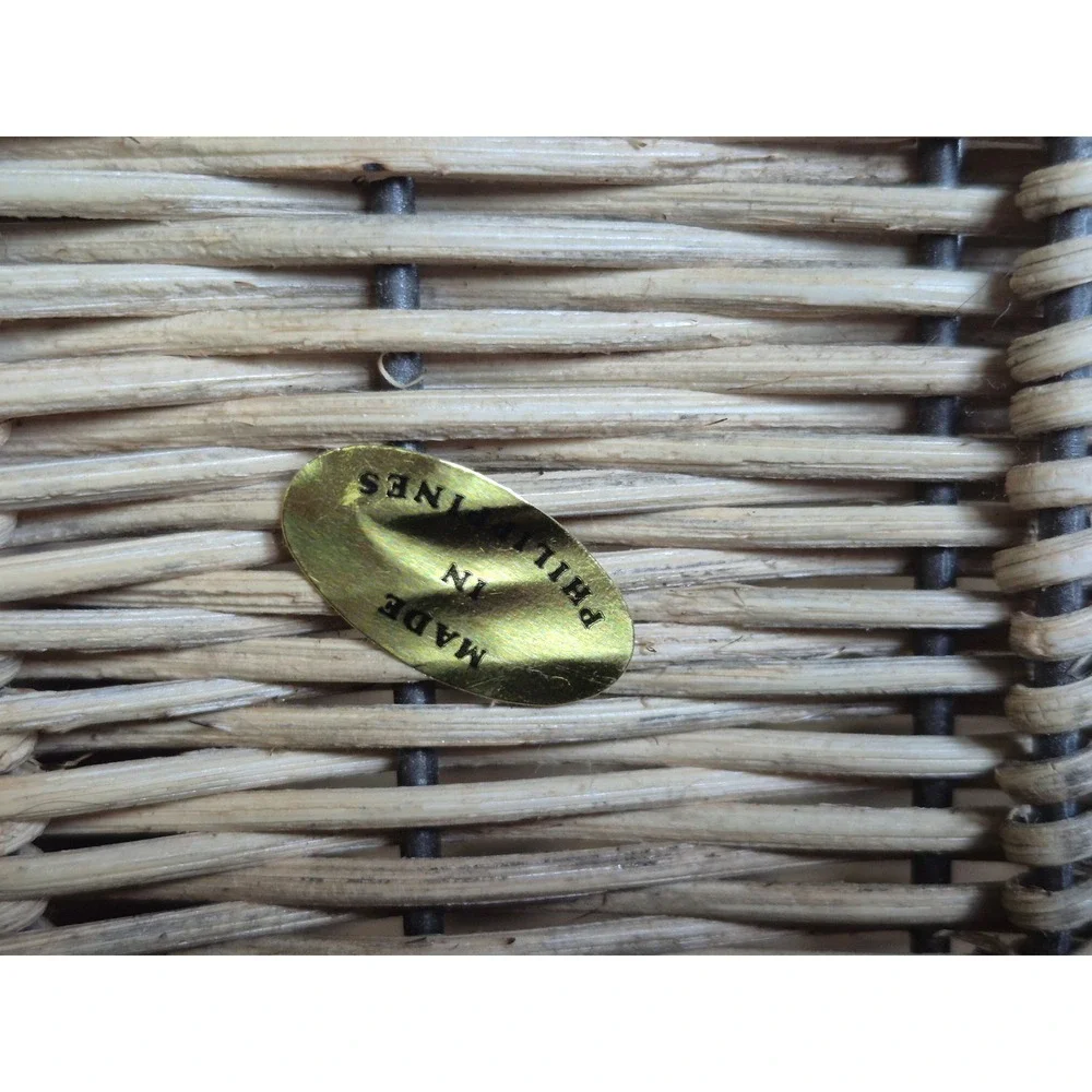 Vintage Wicker Rattan 2 Tier Desk Letter Paper Tray Organizer Boho Office Decor